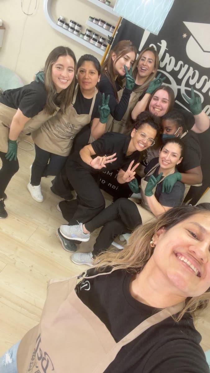 Belle Academy students and team taking a selfie