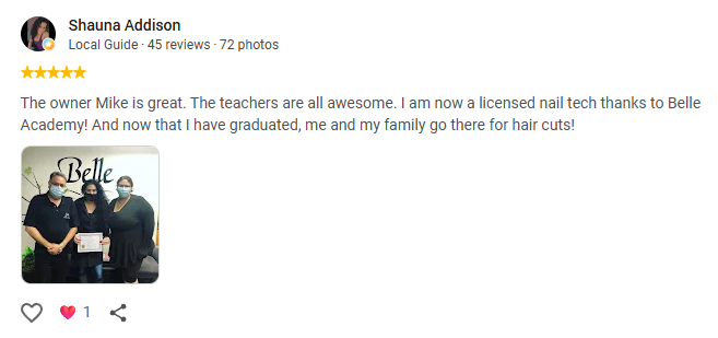 Screenshot of Shauna Addison's five-star Google review